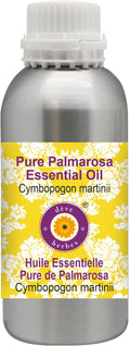 Deve Herbes Pure Palmarosa Essential Oil (Cymbopogon martinii) Steam Distilled 1250ml (42 oz)