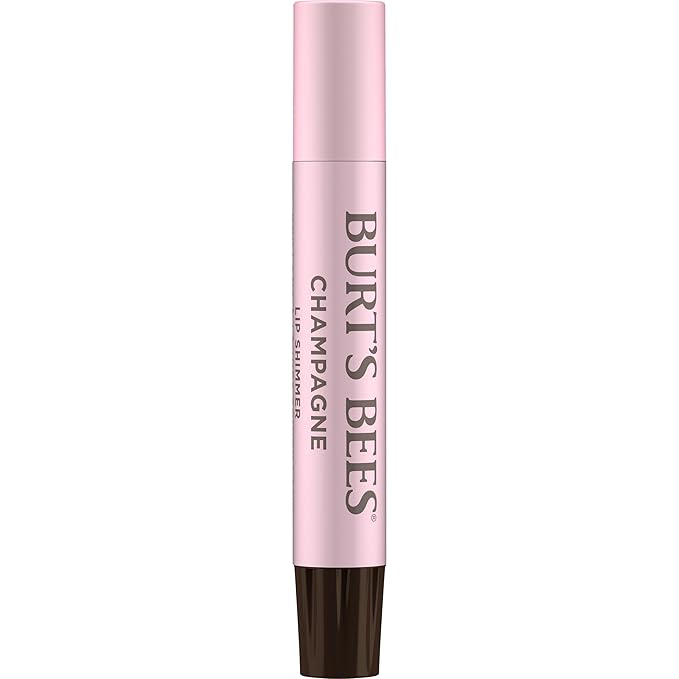 Burt's Bees Shimmer Lip Tint Set, Tinted Lip Balm Stick, Moisturizing for All Day Hydration with Natural Origin Glowy Pigmented Finish & Buildable Color, Champagne (8-Pack)
