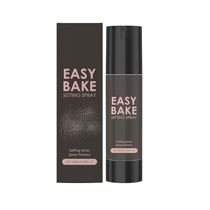 Easy Bake Setting Spray, Waterproof & Oil-Control Pore Smoothing Vegan Skin Care, 16H Long-Lasting, Sweatproof Formula for Matte Finish Makeup Sealant, 100ml