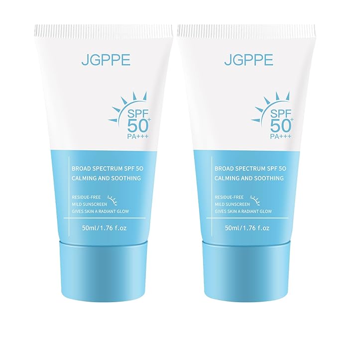 Heartleaf Korean Sunscreen for Face SPF 50+, Silky Moisture Tinted Sun Essence, Broad Spectrum UVA/UVB Protection, Lightweight & Non-Greasy, No White Cast, 50ml (2PC)