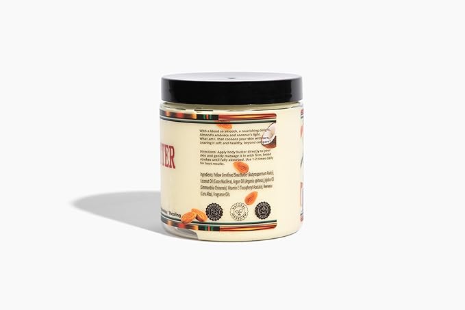 Lulu's Holistics Natural Almond Coconut Body Butter - Hydrating Cream for Soft, Smooth Skin