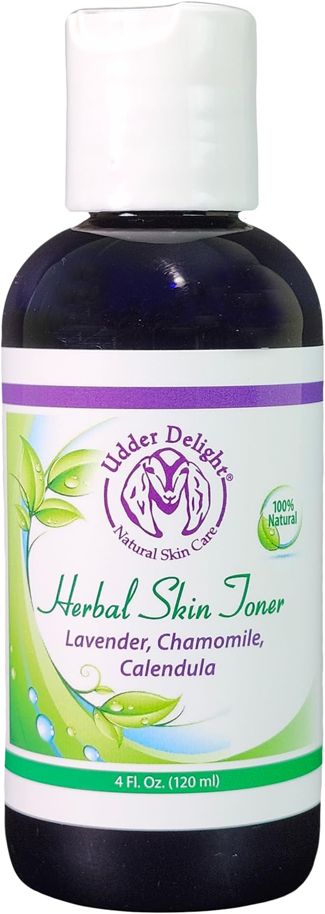 Udder Delight Herbal Skin Toner (4 oz) - Soothing Witch Hazel with Calendula, Lavender & Chamomile Flowers, Toner for Facial Care