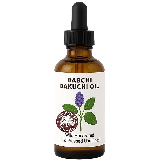 Best Nature's Cosmetics Bakuchi (Babchi) Oil – 100% Pure, Cold Pressed Facial Oil for Skin Care – Bakuchiol-Rich Psoralea Corylifolia Seed Oil – 1 fl oz / 30 ml