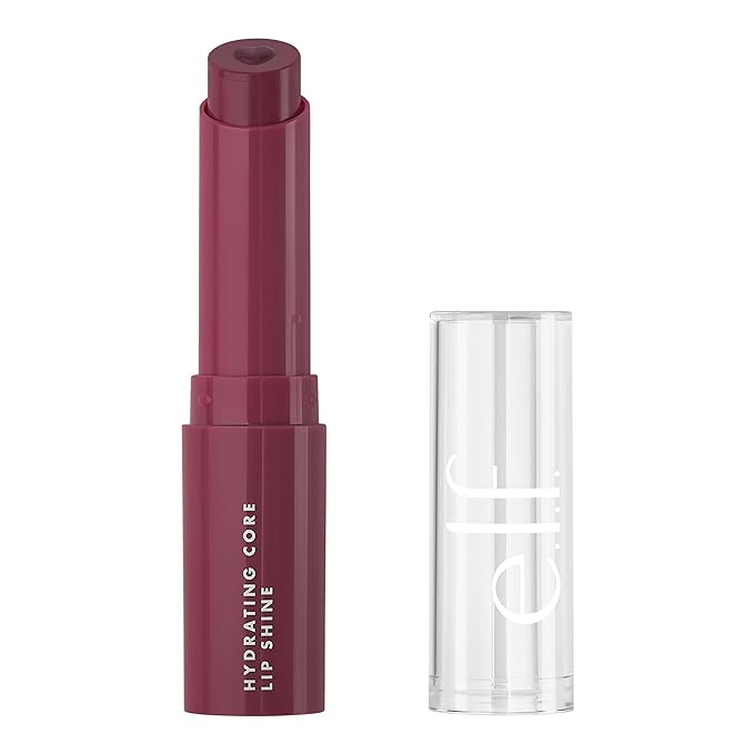 e.l.f. Hydrating Core Lip Shine, Lip Balm For A Sheer Tint Of Color & Soft Shine, Made With Nourishing Vitamin E, Vegan & Cruelty-Free, Delightful
