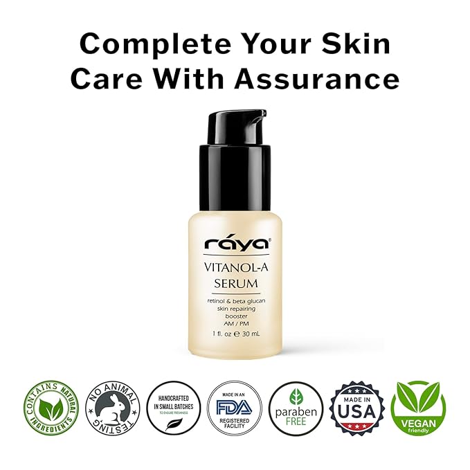 RAYA Vitanol - A (501) Serum for Face | Vitamin-A & Vitamin C Serum | Anti-Aging, Antioxidant Face | Skin Care for Oily Skin | Smoothing, Refining & Skin lightening