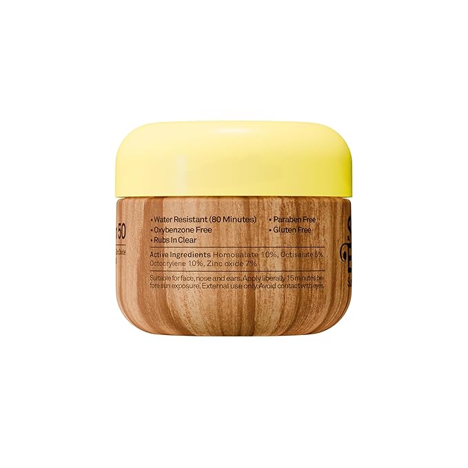 Sun Bum SPF 50 Face Cream Sunscreen with Zinc Oxide - Broad Spectrum Moisturizing Facial Sunscreen with Vitamin E - Hawaii 104 Act Compliant (Without Octinoxate & Oxybenzone) - Travel Size - 1 oz