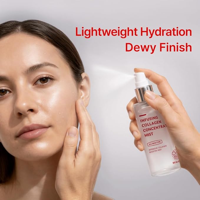 BEAUDIANI Collagen Hydrating Facial Mist, Lightweight Glow Mist for Instant Moisture & Dewy Skin, Makeup-Ready Finish, Korean Skincare for All Skin Types (1.69 fl oz)