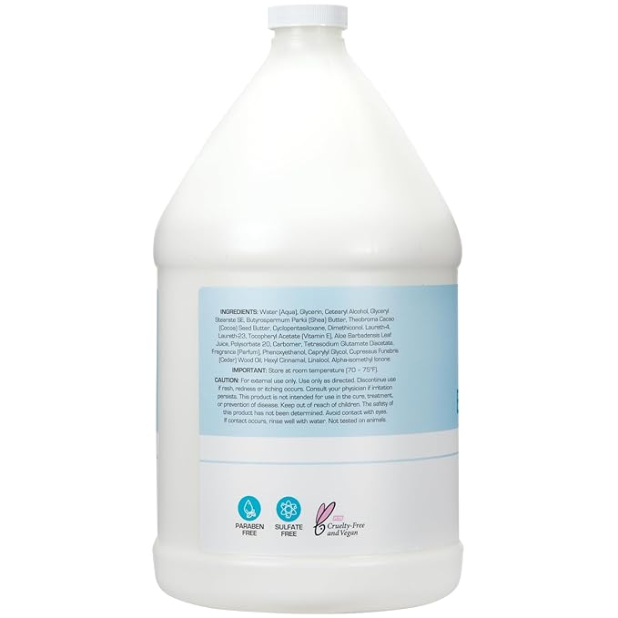 Ginger Lily Farms Club & Fitness Soothing Butter Lotion for Dry Skin, 100% Vegan & Cruelty-Free, Rain Water Scent, 1 Gallon (Pack of 4)
