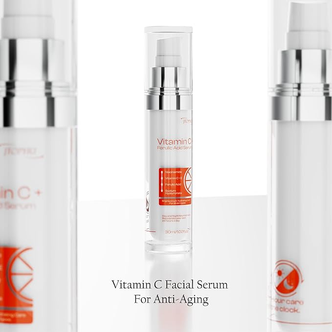 Vitamin C Face Serum: Skin Tone and Wrinkle Reduction - Nighttime Routine for Radiant Complexion in Fashion Women