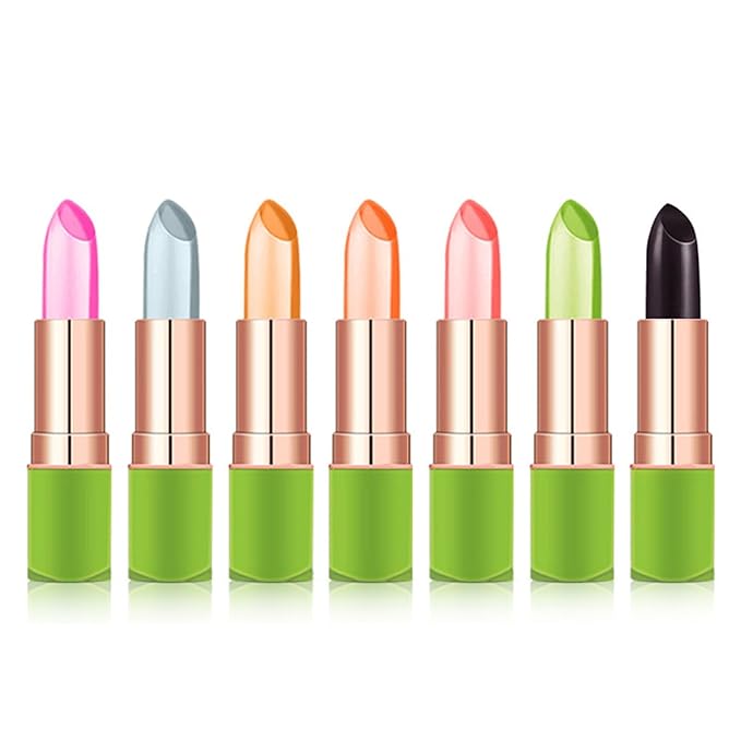 Aloe Vera Jelly Lipstick - Hydrating & Moisturizing Tinted Lip Balm, Color Changing Formula, Vegan & Cruelty-Free, Long Lasting Natural Lip Color (Green Tube-01#Fuchsia)