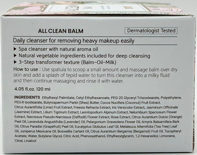 Face Cleanser All Clean Balm Set - 4 fl.oz/120ml + 1.7 fl.oz/50ml - Cleansing Balm to Waterproof Makeup, Korean Skincare with Natural Aroma Oil