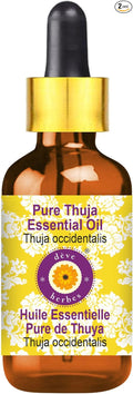 Deve Herbes Pure Thuja Essential Oil (Thuja occidentalis) with Glass Dropper Steam Distilled 100ml (3.38 oz)