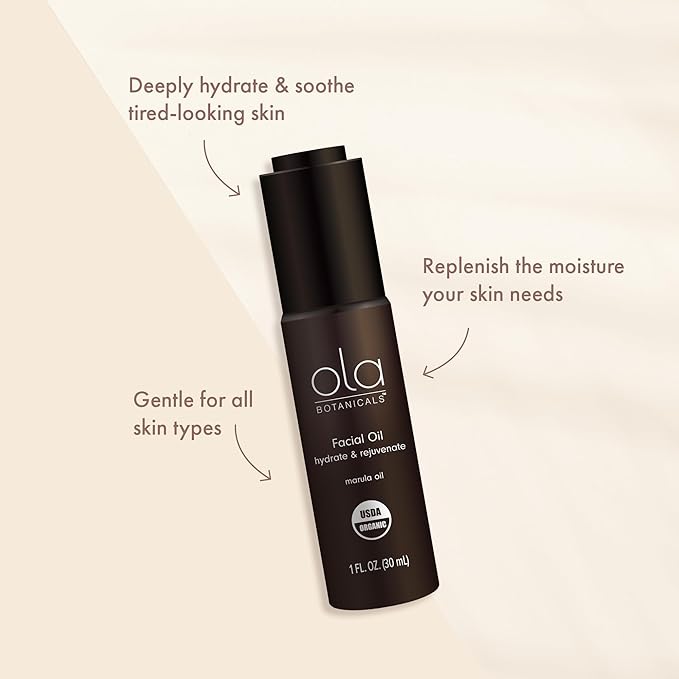 Dr. Mercola Ola Botanicals Organic Marula Facial Oil - Supports Skin Hydration & Radiance - Cold-Pressed Plant-Based Formula - Lightweight - 1 fl oz