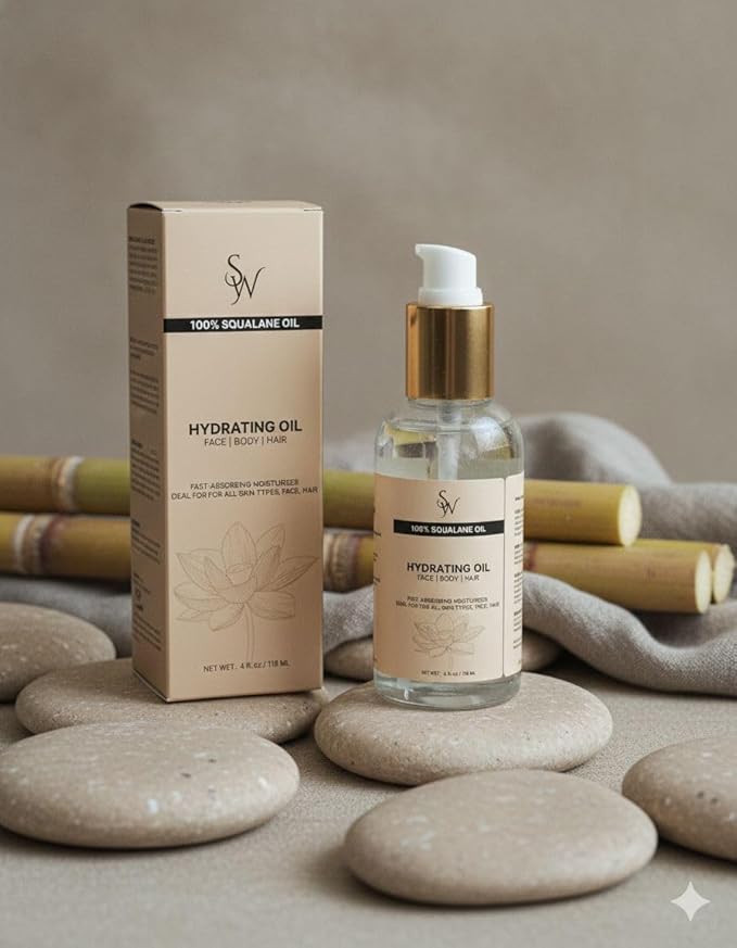 100% Pure Squalane Oil, Sustainable, Vegan Face Oil & Body Oil - Hydrating, Fast-Absorbing Moisturizer - Ideal for All skin type, Face, Hair - Organic Sugarcane-Derived Squalane - not from sharks