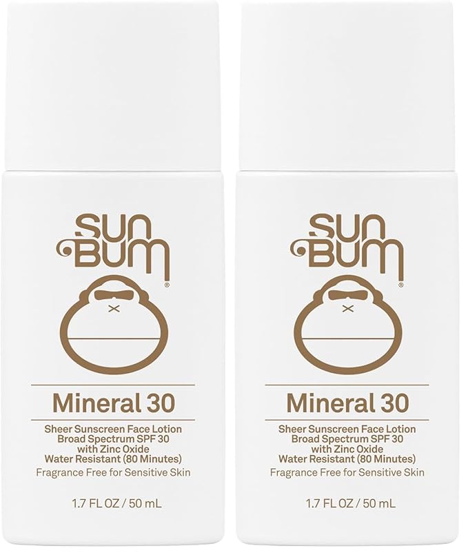 Sun Bum Mineral SPF 30 Face Sunscreen Lotion - Broad Spectrum and Fragrance Free Moisturizing Facial Sunscreen - Hawaii 104 Act Compliant (Without Octinoxate & Oxybenzone) - Travel Size - 1.7 oz