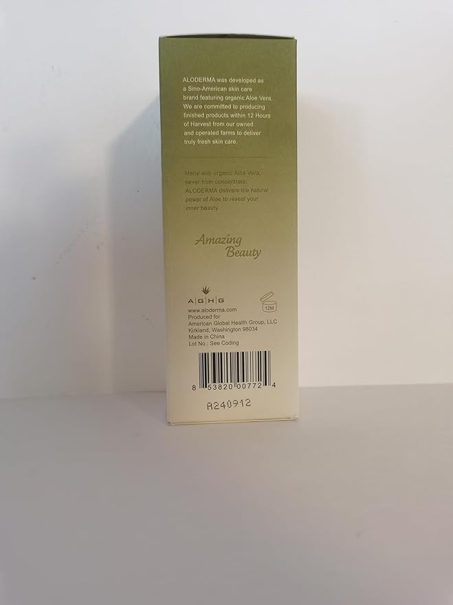 Aloderma Aloe Vera Firming Facial Moisturizer with 72% Organic Ingredients - Nourishing & Replenishing - Natural Face Lotion for Aging Skin - Smooths the Appearance of Fine Lines & Wrinkles, 3.5oz