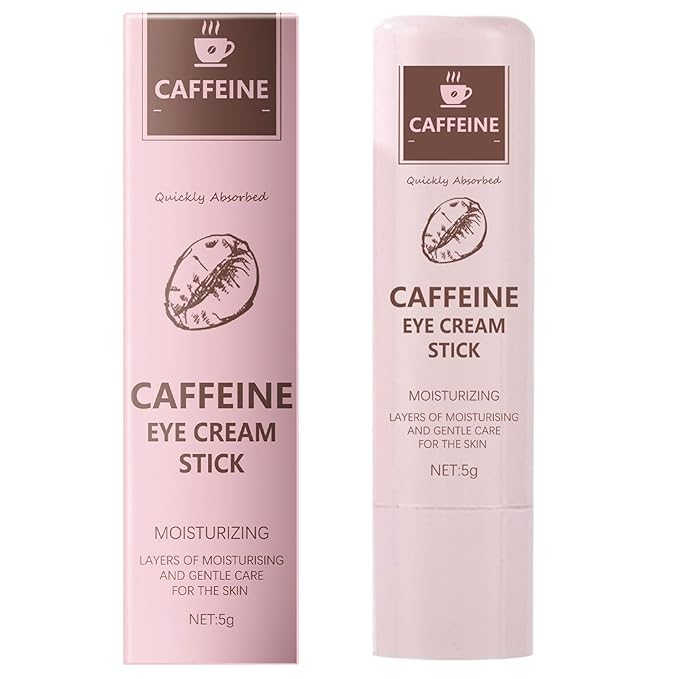 Caffeine Eye Cream Stick, Caffeine Eye Cream for Dark Circles Puffiness Wrinkles Hydrating Under Eye Stick Reduce Fine Lines Firming & Repair Skin 0.176oz/5g