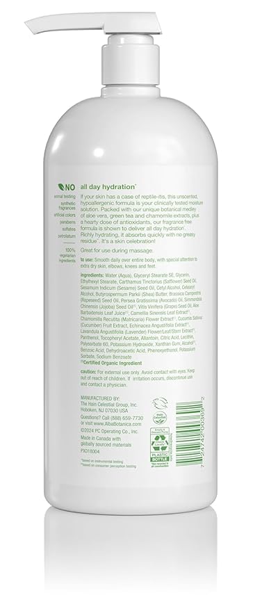 Alba Botanica Lotion Emollient Unscented, 32 Fl Oz