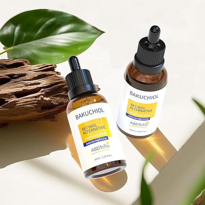 Bakuchiol Retinol Alternative Face Serum - With Niacinamide, Hyaluronic Acid & Vitamin E for Wrinkle Reduction Skin Firming & Smoothing, Sensitive Skin Care (1 fl.oz / 30ml)