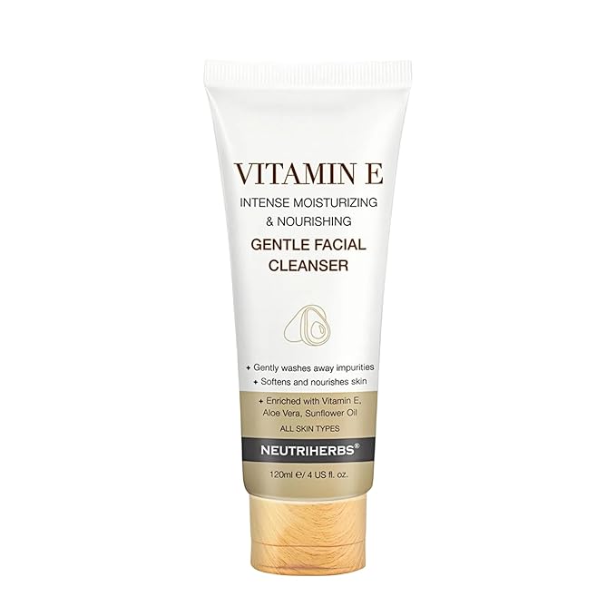 Neutriherbs Face Cleanser with Vitamin E, Gentle Facial Cleanser for Daily Clean and Purify, Face Wash Fit for All Skin Type, 4 fl.oz