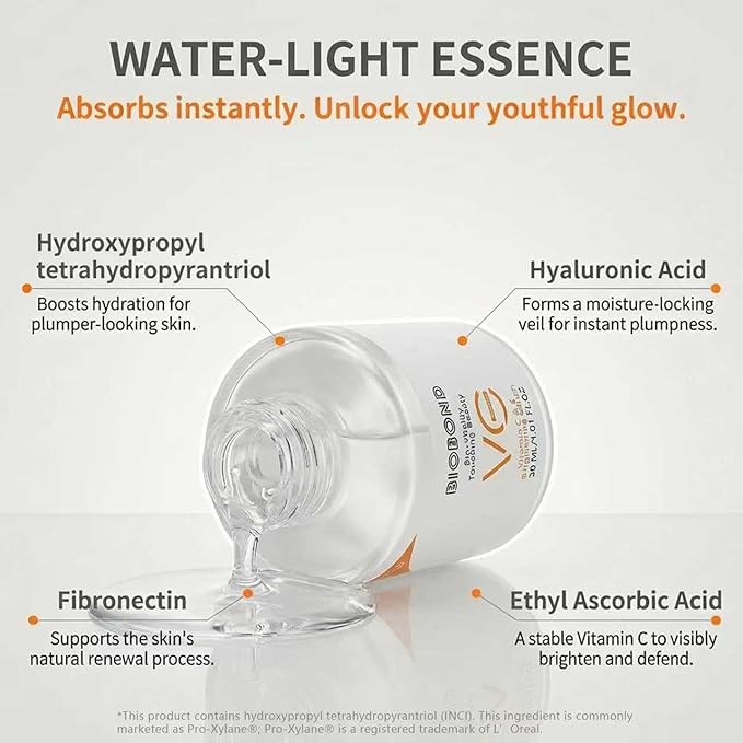 Vitamin C&E Serum for Face, With Hyaluronic Acid, Centella, BHA & Peptides, Gentle Brightening Dark Spot Skincare for Smooth Texture, Anti-Aging Booster for Fine Lines & Hydration, 1 Fl Oz