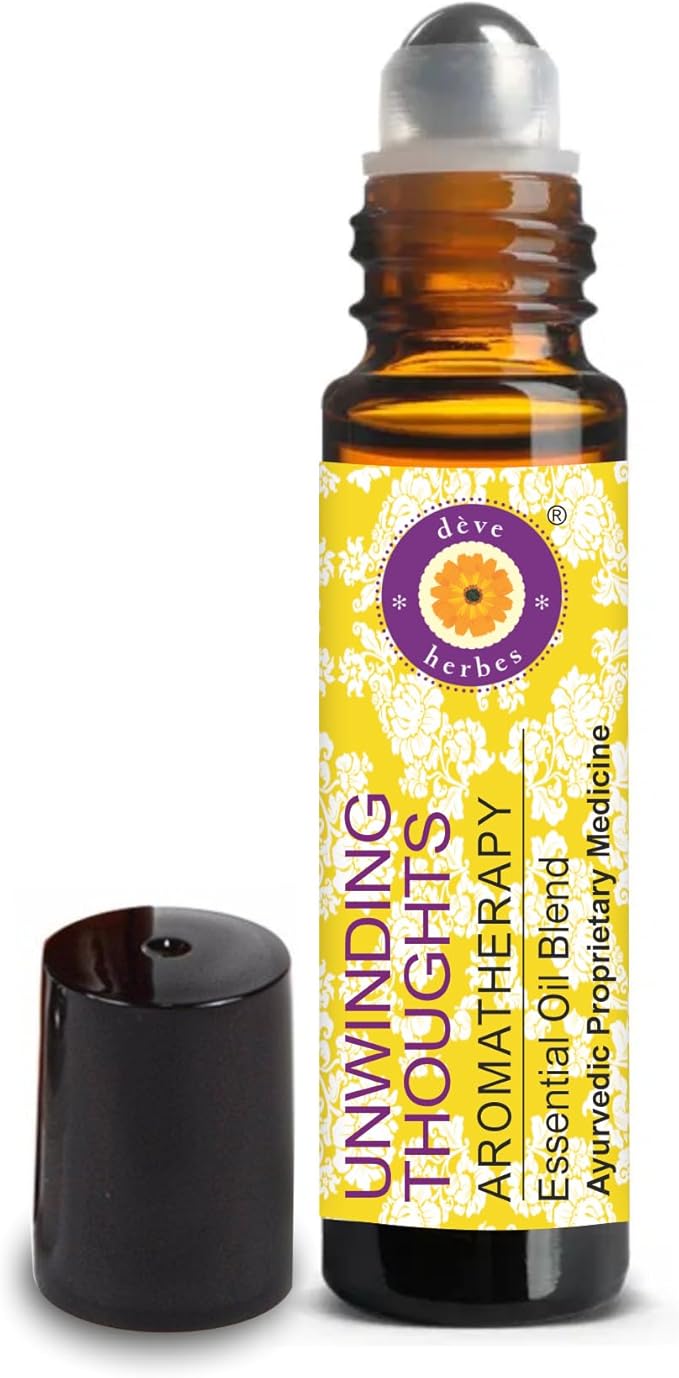 déve herbes UNWINDING Thoughts - Aromatherapy Essential Oil Blend of Bergamot, Melissa, Neroli, Rose, Sandalwood, Vetiver & Cedarwood Essential Oils 10ml (Roll-On)