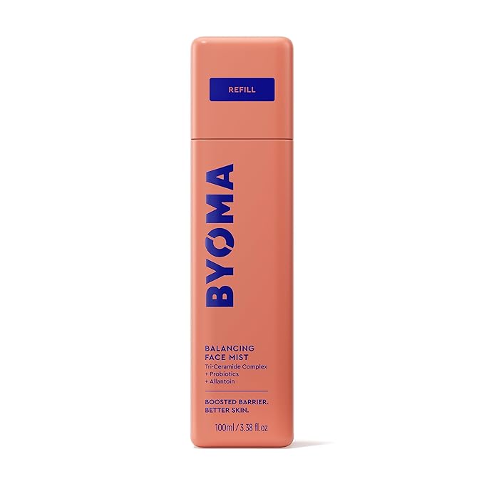 BYOMA Balancing Face Mist Refill - pH Balanced Face Toner with Ceramides, Probiotics & Allantoin - Alcohol Free Toner Spray - Balance, Soothe & Refresh Throughout the Day - 3.38 fl. oz Refill