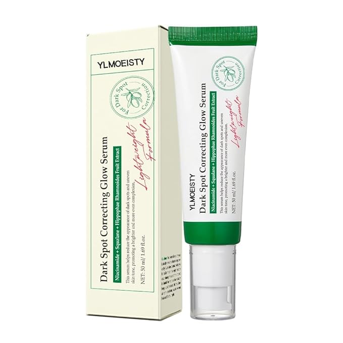 Dark Spot Glow Serum - Niacinamide Facial Serum with Rice Bran Extract Squalane - Vegan Cruelty-Free Brightening Hydrating Serum - Lightweight for All Skin Types Mature Sensitive Skin - 1.69 fl. oz.