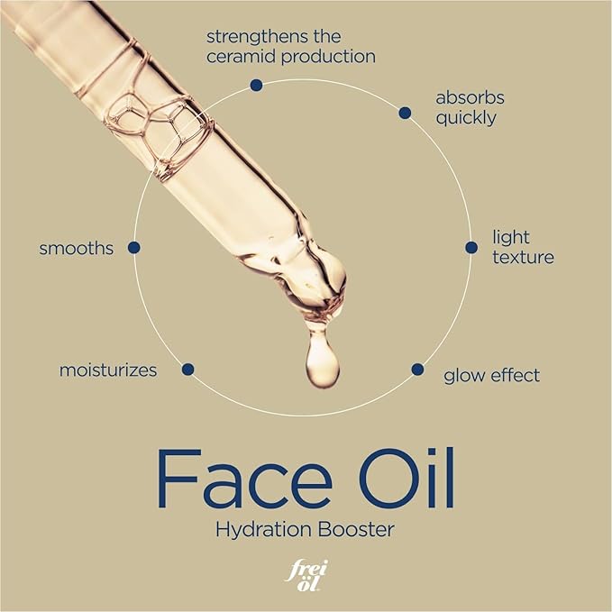 frei öl facial oil – visibly smooth skin – with vitamin E & omega-6 fatty acids – moisturising facial care – vegan – 30 ml / 1.01 fl oz