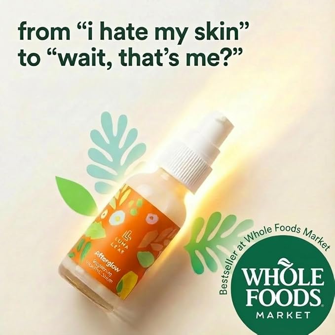LUMA & LEAF Vitamin C Serum for Face - Brightening & Dark Spot Corrector Serum with Jojoba Oil, Squalane - Reduces Hyperpigmentation, Uneven Skin Tone for All Skin Types - Vegan, 1 FL Oz