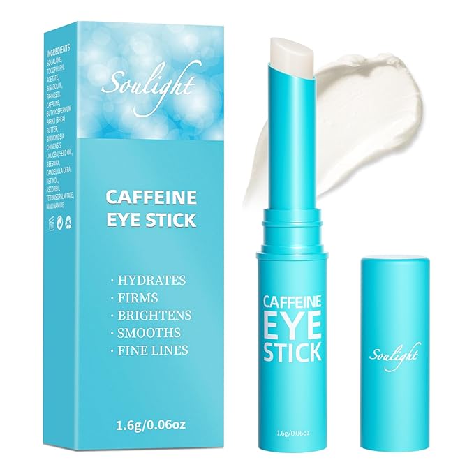 Soulight Caffeine Eye Stick, Anti-Aging Eye Balm, Advanced Revitalizing Eye Cream for Wrinkles, Dark Circles, Puffiness & Bags Under Eyes - Retinol Eye Cream Moisturizes, Softens & Nourish Skin