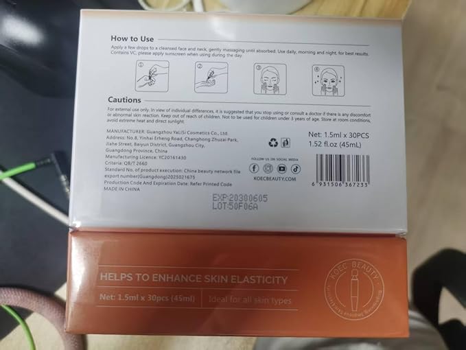 30% Vitamin C Serum with Hyaluronic Acid & Rose Stem Cells – Enhances Anti-Aging Face Serum for Wrinkles, Uneven Skin Tone, Dark Spots, Dull Skin，Korean Microneedling-Like Care 30 Ampoules