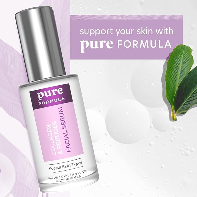 Collagen and Peptides Face Serum - Reduce Wrinkles & Fine Lines, Moisturizing, Skin Firming & Lifting Facial Serum - Cruelty Free Korean Skin Care For All Skin Types - 1.69 Fl. oz/ 50ml