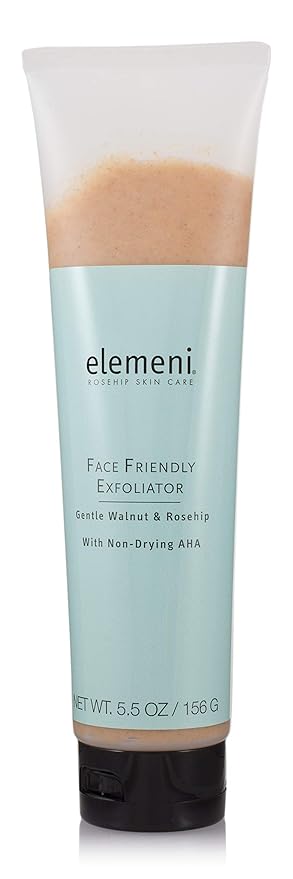 elemeni Skin Care Face Friendly Exfoliator - Organic Face Scrub for Men and Women | Facial Cleanser & Revitalizing Deep Cleaning Mask with Moisturizing Alpha Hydroxy Acid | 5.5 OZ Vegan Friendly