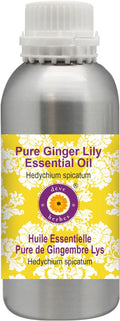 Deve Herbes Pure Ginger Lily Essential Oil (Hedychium spicatum) Steam Distilled 300ml (10 oz)