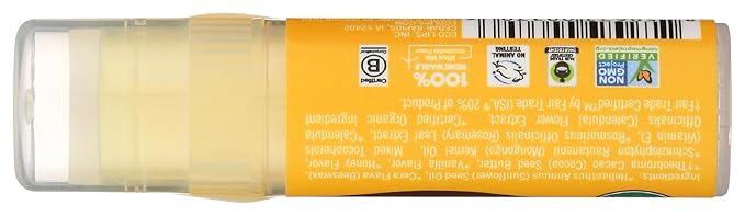 ECO LIPS Organic Mongo Kiss Vanilla Honey Lip Balm, 0.25 OZ
