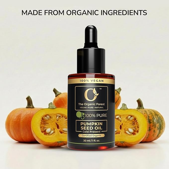Pumpkin Seed Oil – Cold Pressed for Thicker Hair & Growth Support, Weak Dry Hair & Scalp Care, Beard & Skin Oil