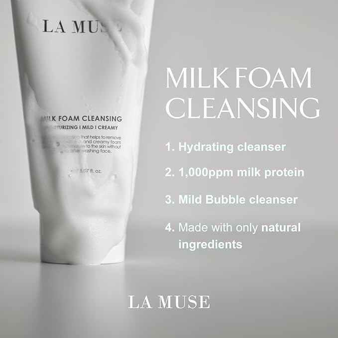 LA MUSE Milk Foam Cleansing - Naturally Derived Ingredients/Sensitive Skin/Skin Tone Milk Foam Cleansing - Naturally Derived Ingredients/Sensitive Skin/Skin Tone Care/Exfoliation Management