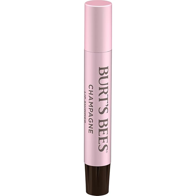 Burt's Bees Shimmer Lip Tint Set, Tinted Lip Balm Stick, Moisturizing for All Day Hydration with Natural Origin Glowy Pigmented Finish & Buildable Color, Champagne (8-Pack)