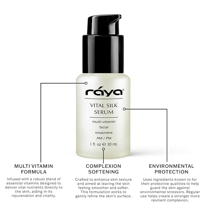 RAYA Vital Silk Serum (509) | Multi-Vitamin Facial Treatment for All Non-Sensitive Skin Beginning to show signs of Age | Softens and Smooths Complexion | Protects From Environmental Damage