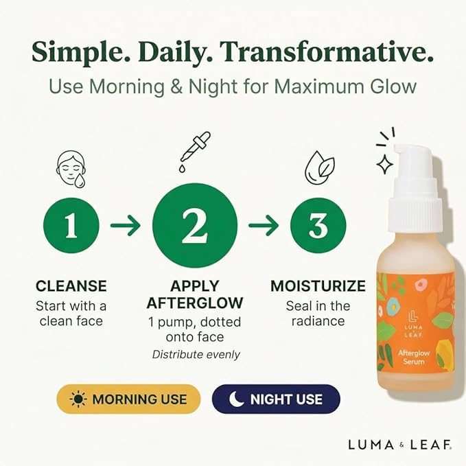 LUMA & LEAF Vitamin C Serum for Face - Brightening & Dark Spot Corrector Serum with Jojoba Oil, Squalane - Reduces Hyperpigmentation, Uneven Skin Tone for All Skin Types - Vegan, 1 FL Oz