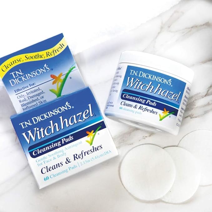 T.N. Dickinson's Witch Hazel Cleansing Pads, 60 Count (Pack of 2)