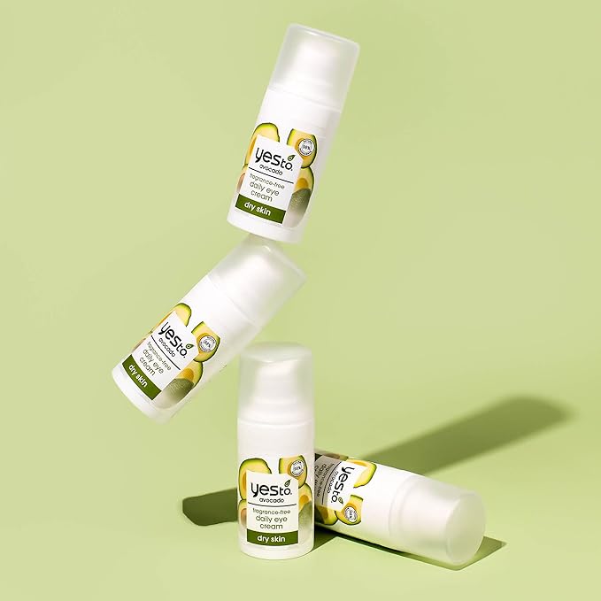 Yes To Avocado Daily Eye Cream, Fragrance-Free, Hydrating & Smoothing, with Hyaluronic Acid & Omega 3, 0.5 Fl Oz