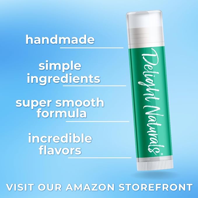 Delight Naturals Peanut Butter & Peppermint Lip Balm - Set of Three