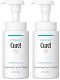 Curel Japanese Skin Care Foaming Daily Face Wash for Sensitive Skin,Hydrating Facial Cleanser for Dry-Skin,pH-Balanced and Fragrance-Free,5 Oz (Step 2 of 2-Step Skincare),(Pack of 2)