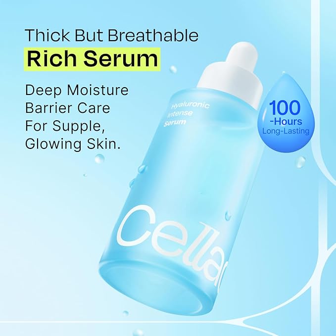 Celladix Hyaluronic Intense Serum – 95% Pure Hyaluronic Acid with Jeju Deep Sea Water & Peptides – 100 Hours of Hydration, Gentle Soothing Care for Radiant Skin – Korean Skincare, 1.01 Fl Oz