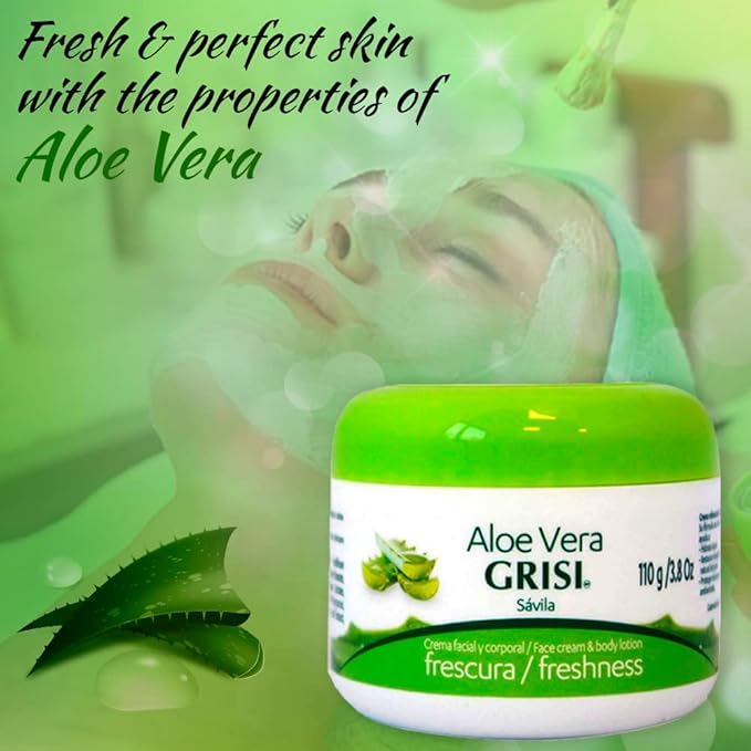 Grisi Aloe Vera Face Cream & Body Lotion Freshness, 3.8 oz (Pack of 2)