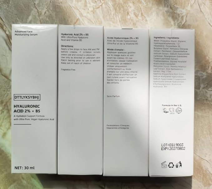 2% Hyaluronic Acid +B5 (Vitamin) Serum for Face - Hydrating & Plumping Skin Care, Anti-Aging, Moisturizing Treatment for Dry Skin, Vegan, Fragrance-Free, 1 fl oz