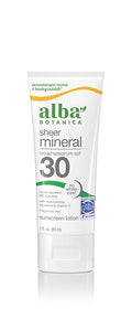 Alba Botanica Sunscreen Lotion, Sensitive Mineral, SPF 30, Fragrance Free, 3 oz