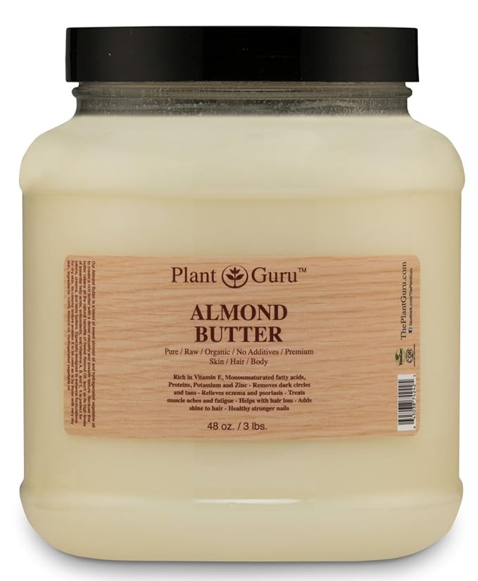 Almond Body Butter 3 lbs 100% Pure Raw Fresh Natural Cold Pressed. Skin, Hair, Nail Moisturizer, For DIY Creams, Lip Balms, Lotions and Soap Making